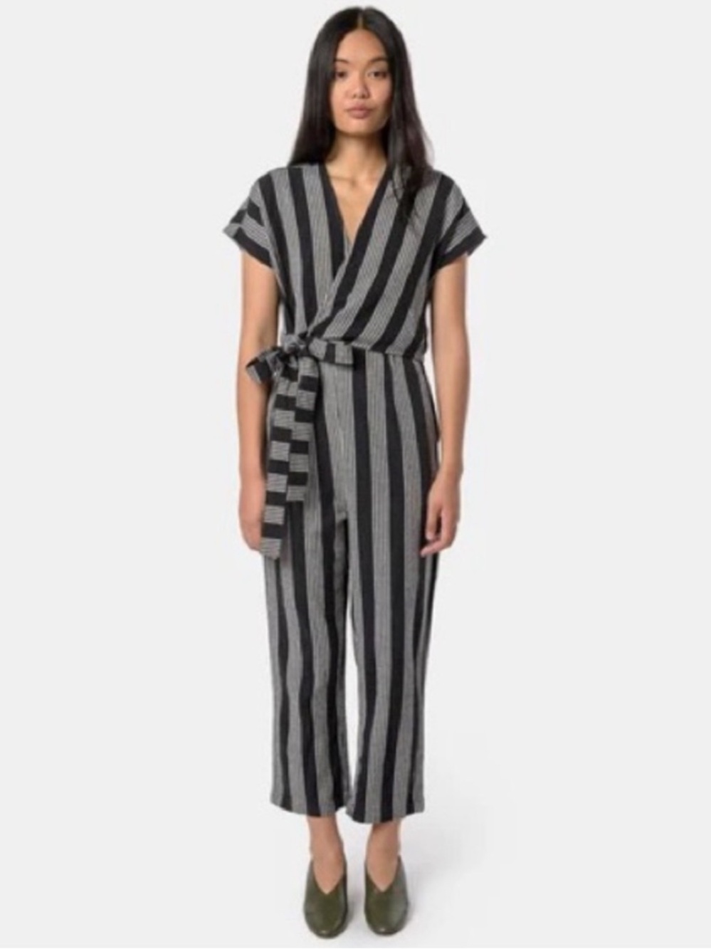 Ace & Jig Forte Print Striped Wrap Jumpsuit